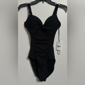 Robin Piccone Black One-Piece Swimsuit, Size 6